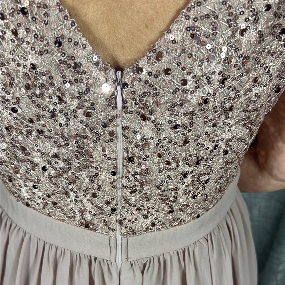 PromGirl Blush Maxi Dress with Sequin Detail Size Large - Picture 7 of 12
